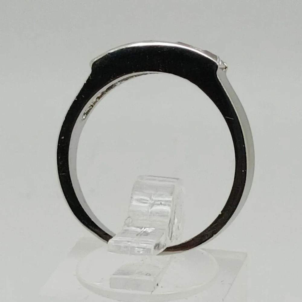 Silver Tone Princess Cut 5 Stone Channel Set Cubic Zirconia Band Ring Size 9